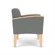 Belmont Lounge Reception Oversize Guest Chair / Natural Wood Legs / Light Gray