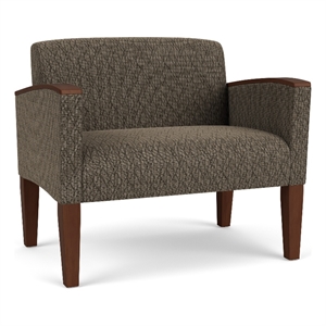 Belmont Lounge Reception Waiting Bariatric Chair / Walnut Wood Legs / Brown