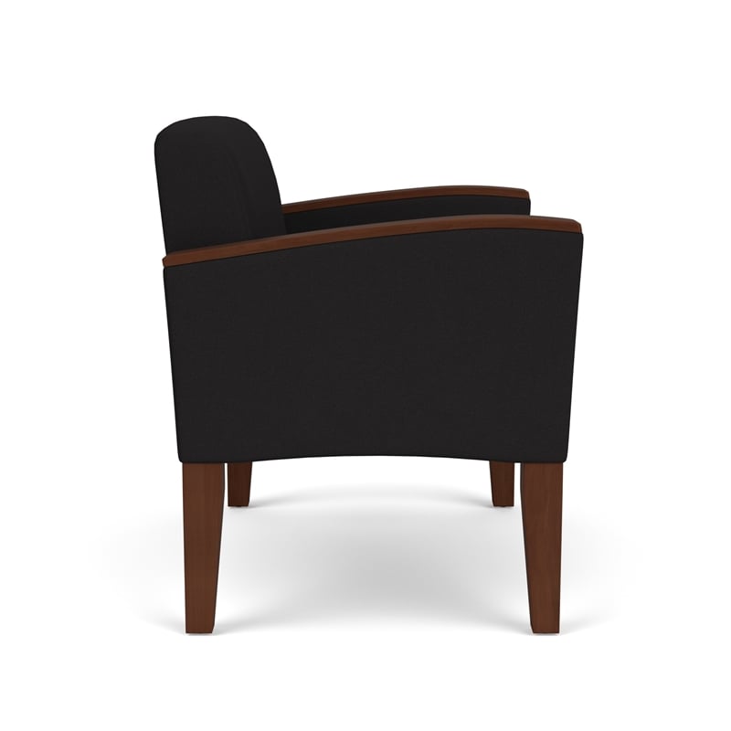 Belmont Lounge Reception Waiting Bariatric Chair / Walnut Wood Legs / Black