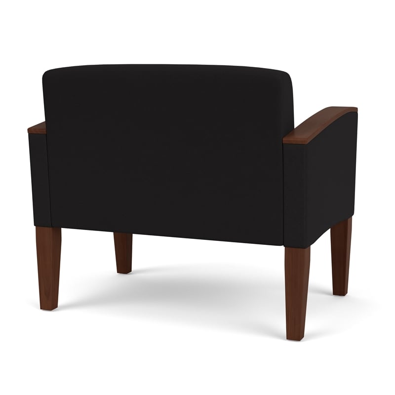 Belmont Lounge Reception Waiting Bariatric Chair / Walnut Wood Legs / Black