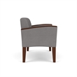 Belmont Lounge Lobby Reception Waiting Loveseat / Walnut Wood Legs / Light Gray