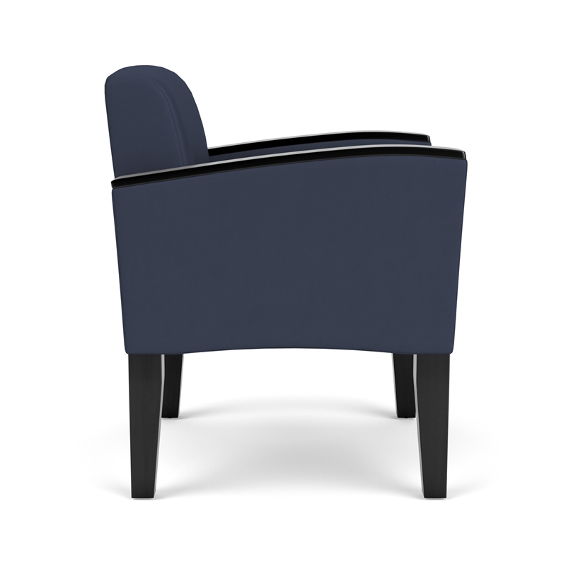 Belmont Lounge Lobby Reception Waiting Guest Chair / Black Steel Legs / Blue