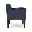 Belmont Lounge Lobby Reception Waiting Guest Chair / Black Steel Legs / Blue