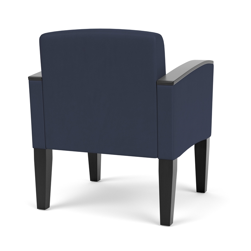 Belmont Lounge Lobby Reception Waiting Guest Chair / Black Steel Legs / Blue