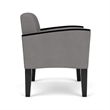 Belmont Lounge Reception Waiting Guest Chair / Black Steel Legs / Light Gray