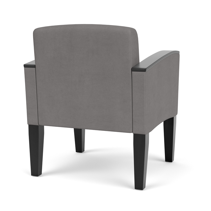 Belmont Lounge Reception Waiting Guest Chair / Black Steel Legs / Light Gray