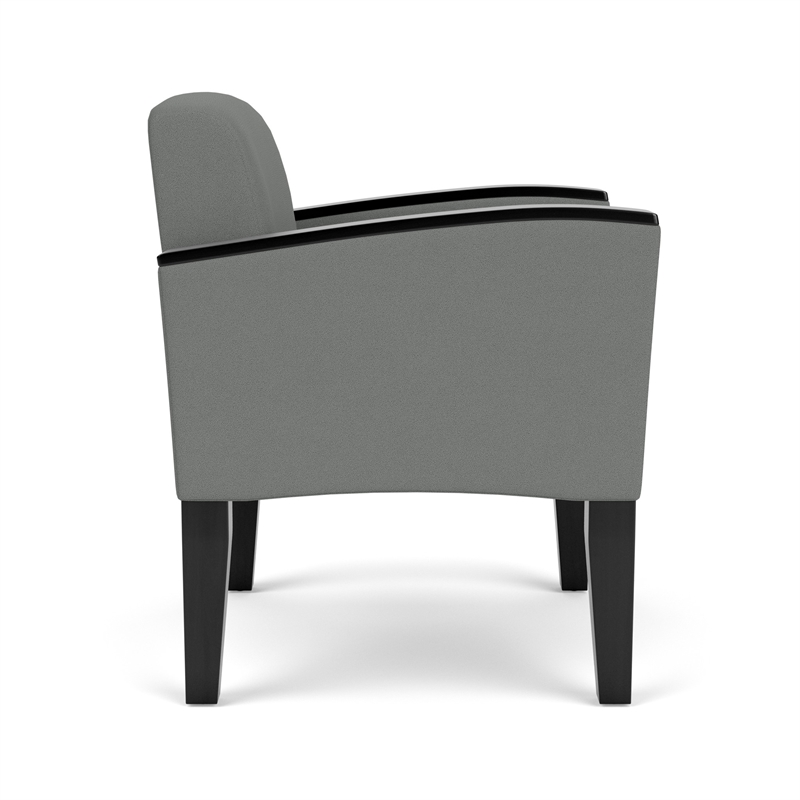 Belmont Lounge Reception Waiting Guest Chair / Black Steel Legs / Light Gray
