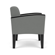 Belmont Lounge Reception Waiting Guest Chair / Black Steel Legs / Light Gray