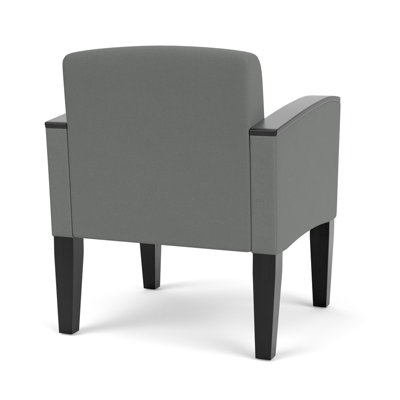 Belmont Lounge Reception Waiting Guest Chair / Black Steel Legs / Light Gray