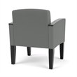 Belmont Lounge Reception Waiting Guest Chair / Black Steel Legs / Light Gray