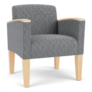 Belmont Lounge Lobby Reception Waiting Guest Chair / Natural Wood Legs / Gray