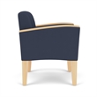 Belmont Lounge Lobby Reception Waiting Guest Chair / Natural Wood Legs / Blue