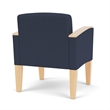 Belmont Lounge Lobby Reception Waiting Guest Chair / Natural Wood Legs / Blue