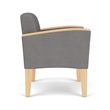 Belmont Lounge Reception Waiting Guest Chair / Natural Wood Legs / Light Gray