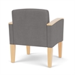 Belmont Lounge Reception Waiting Guest Chair / Natural Wood Legs / Light Gray