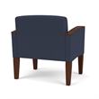 Belmont Lounge Reception Waiting Oversize Guest Chair / Walnut Wood Legs / Blue
