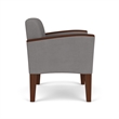 Belmont Lounge Reception Oversize Guest Chair / Walnut Wood Legs / Light Gray