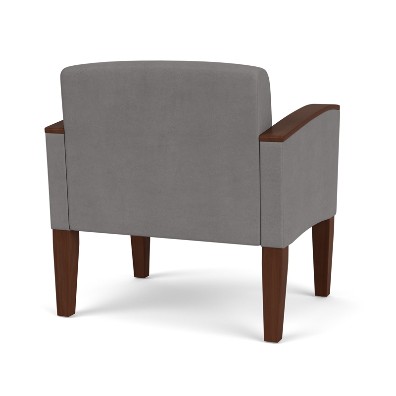 Belmont Lounge Reception Oversize Guest Chair / Walnut Wood Legs / Light Gray
