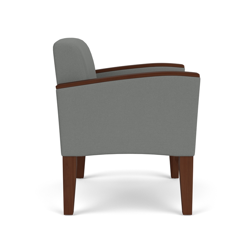 Belmont Lounge Reception Oversize Guest Chair / Walnut Wood Legs / Light Gray