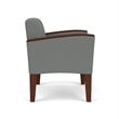 Belmont Lounge Reception Oversize Guest Chair / Walnut Wood Legs / Light Gray
