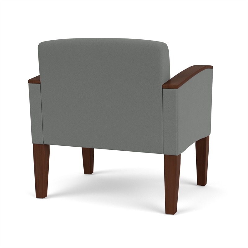 Belmont Lounge Reception Oversize Guest Chair / Walnut Wood Legs / Light Gray
