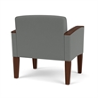Belmont Lounge Reception Oversize Guest Chair / Walnut Wood Legs / Light Gray