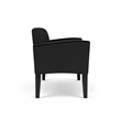 Belmont Lounge Lobby Reception Waiting Loveseat / Black Steel Legs / Black