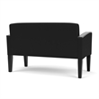 Belmont Lounge Lobby Reception Waiting Loveseat / Black Steel Legs / Black