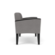 Belmont Lounge Lobby Reception Waiting Loveseat / Black Steel Legs / Light Gray