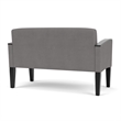 Belmont Lounge Lobby Reception Waiting Loveseat / Black Steel Legs / Light Gray