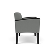 Belmont Lounge Lobby Reception Waiting Loveseat / Black Steel Legs / Light Gray