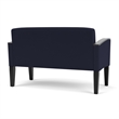Belmont Lounge Lobby Reception Waiting Loveseat / Black Steel Legs / Navy Blue