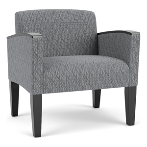 Belmont Lounge Reception Waiting Oversize Guest Chair / Black Steel Legs / Gray