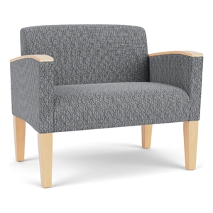 Belmont Lounge Reception Waiting Bariatric Chair / Natural Wood Legs / Gray