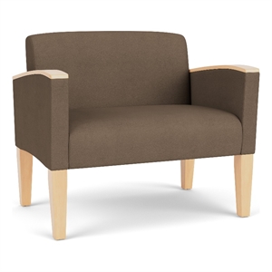 Belmont Lounge Reception Waiting Bariatric Chair / Natural Wood Legs / Brown