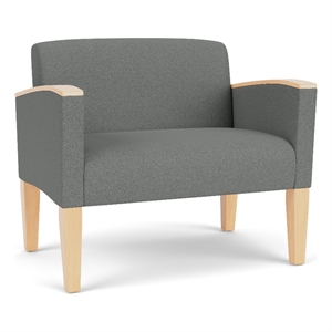 Belmont Lounge Reception Bariatric Chair / Natural Wood Legs / Light Gray