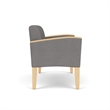 Belmont Lounge Lobby Reception Waiting Loveseat / Natural Wood Legs / Light Gray