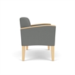 Belmont Lounge Lobby Reception Waiting Loveseat / Natural Wood Legs / Light Gray