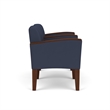 Belmont Lounge Reception Waiting 2 Seat Tandem Seating / Walnut Wood Legs / Blue