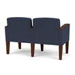 Belmont Lounge Reception Waiting 2 Seat Tandem Seating / Walnut Wood Legs / Blue