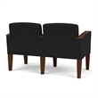 Belmont Lounge Reception 2 Seat Tandem Seating / Walnut Wood Legs / Black
