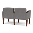 Belmont Lounge Reception 2 Seat Tandem Seating / Walnut Wood Legs / Light Gray