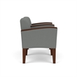 Belmont Lounge Reception 2 Seat Tandem Seating / Walnut Wood Legs / Light Gray