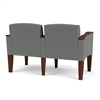 Belmont Lounge Reception 2 Seat Tandem Seating / Walnut Wood Legs / Light Gray