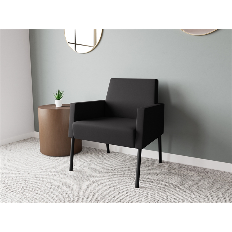 Lesro Mystic Lounge Reception Guest Chair in Black
