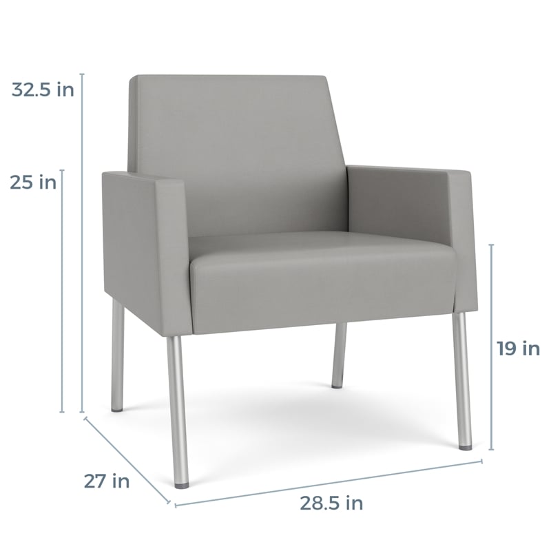 Lesro Mystic Lounge Reception Guest Chair in Gray