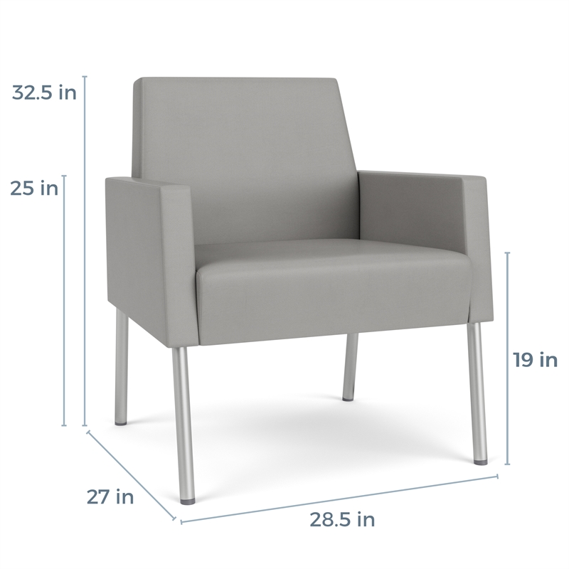 Lesro Mystic Lounge Reception Guest Chair in Gray