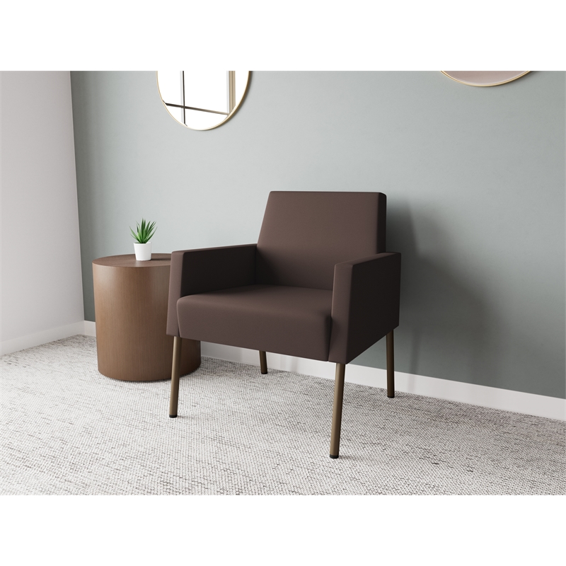 Lesro Mystic Lounge Reception Guest Chair in Brown