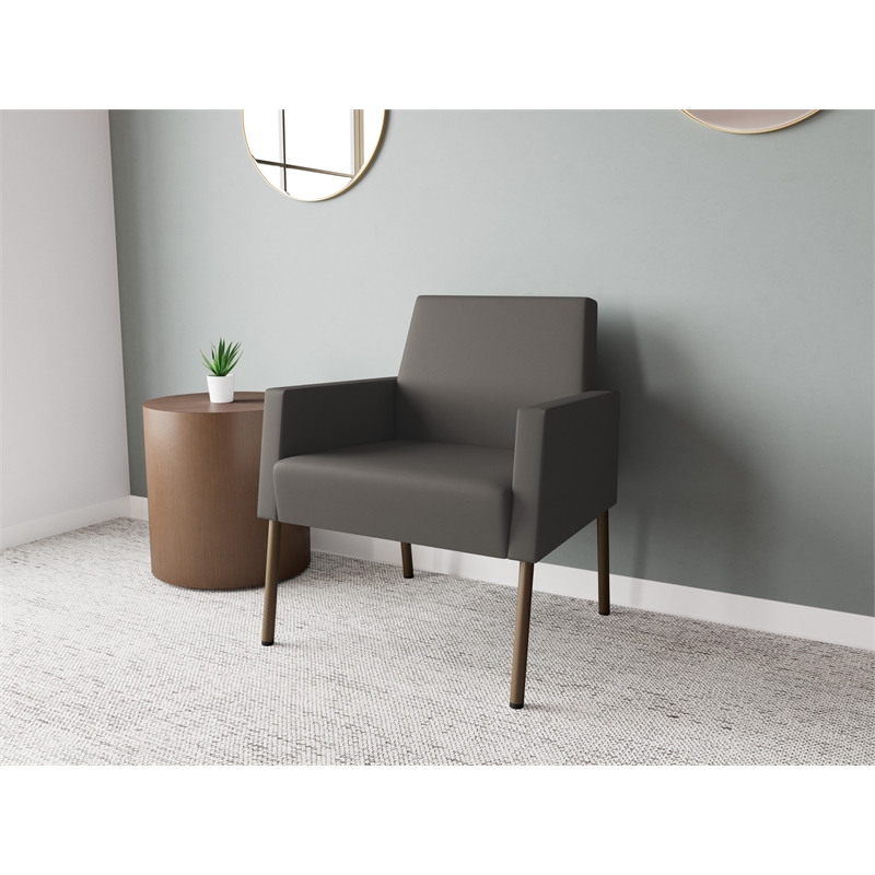 Lesro Mystic Lounge Reception Guest Chair in Gray