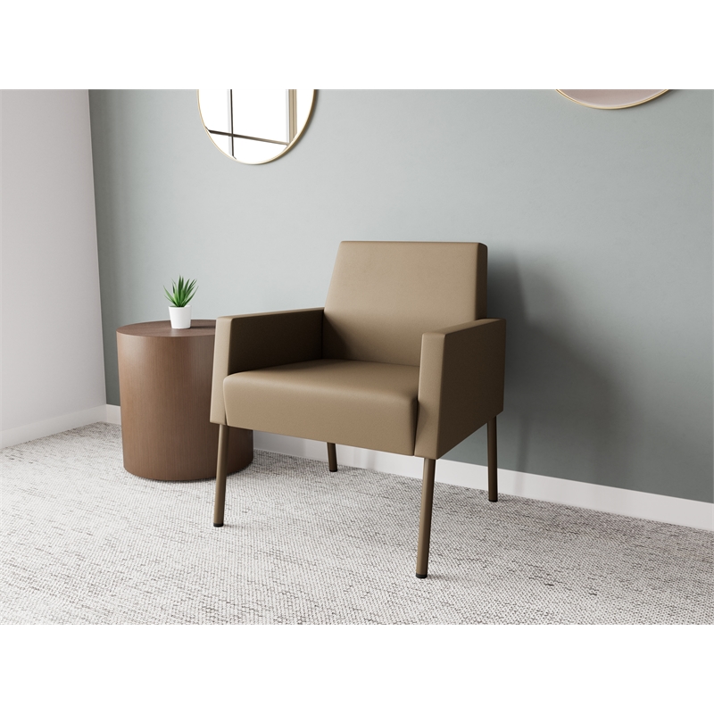 Lesro Mystic Lounge Reception Guest Chair in Brown